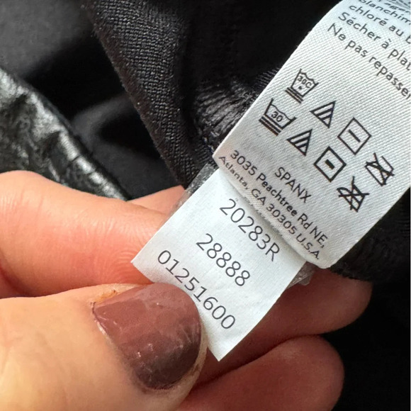 SPANX Faux Leather Jogger black brown high rise pull on large - Picture 8 of 13